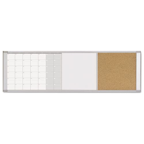MasterVision Magnetic Calendar Combo Board 48 X 18 White Surface Aluminum Frame - School Supplies - MasterVision®