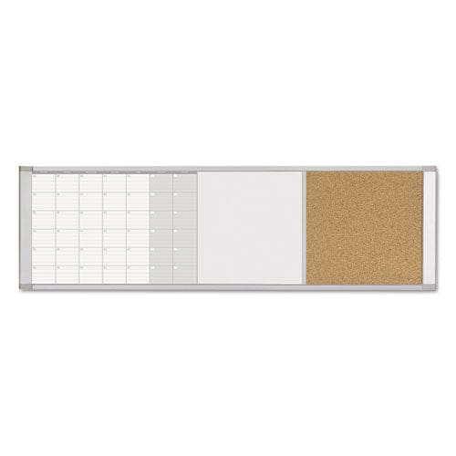 MasterVision Magnetic Calendar Combo Board 48 X 18 White Surface Aluminum Frame - School Supplies - MasterVision®