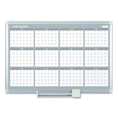 MasterVision Magnetic Dry Erase Calendar Board 12 Month 36 X 24 White Surface Silver Aluminum Frame - School Supplies - MasterVision®