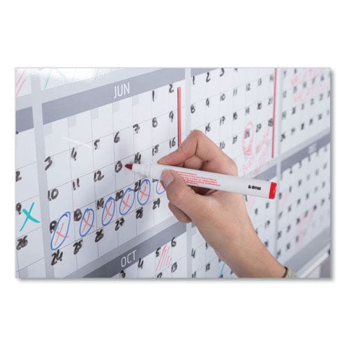 MasterVision Magnetic Dry Erase Calendar Board 12-month Calendar 48 X 36 White Surface Silver Aluminum Frame - School Supplies -