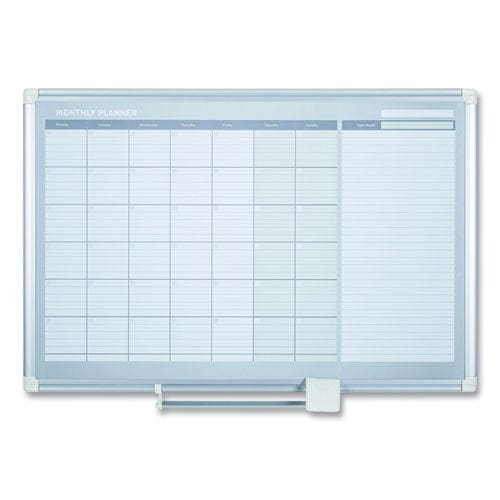 MasterVision Magnetic Dry Erase Calendar Board One Month 36 X 24 White Surface Silver Aluminum Frame - School Supplies - MasterVision®
