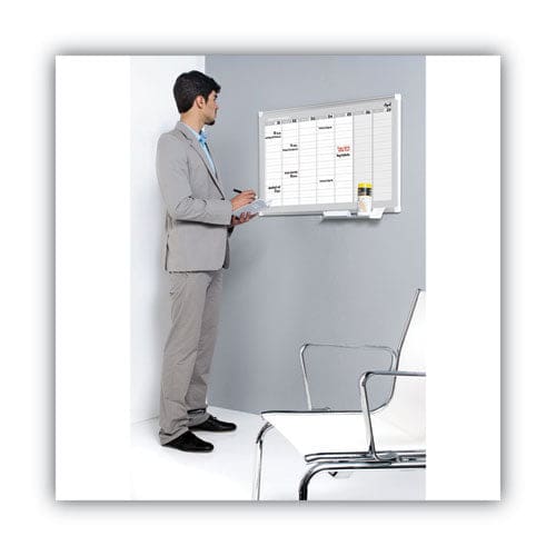 MasterVision Magnetic Dry Erase Calendar Board Weekly Calendar 36 X 24 White Surface Silver Aluminum Frame - School Supplies - MasterVision®