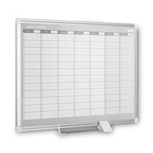 MasterVision Magnetic Dry Erase Calendar Board Weekly Calendar 36 X 24 White Surface Silver Aluminum Frame - School Supplies - MasterVision®