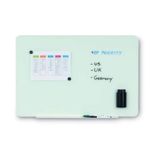 MasterVision Magnetic Glass Dry Erase Board 36 X 24 Opaque White Surface - School Supplies - MasterVision®