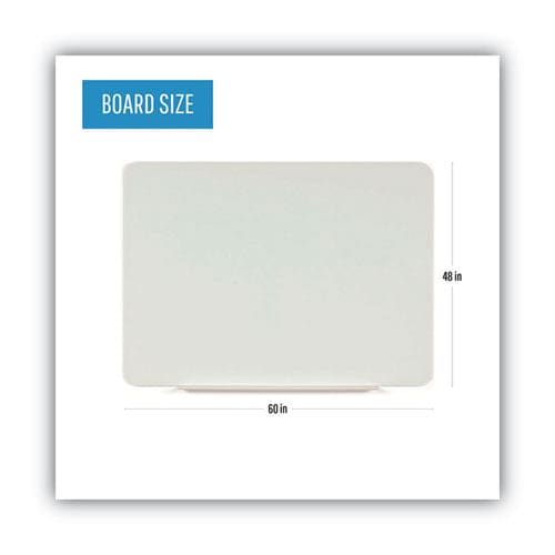 MasterVision Magnetic Glass Dry Erase Board 60 X 48 Opaque White Surface - School Supplies - MasterVision®