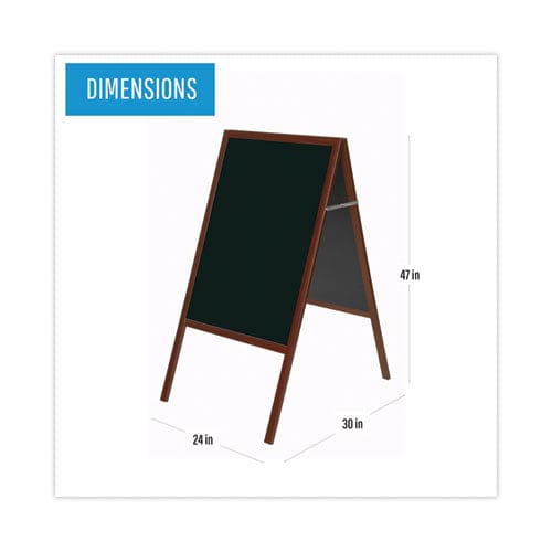 MasterVision Magnetic Wet Erase Board 25 X 35 45 Tall Black Surface Cherry Wood Frame - School Supplies - MasterVision®
