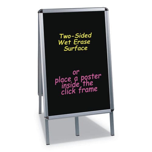 MasterVision Magnetic Wet Erase Board 25 X 35 45 Tall Black Surface Black Wood Frame - School Supplies - MasterVision®