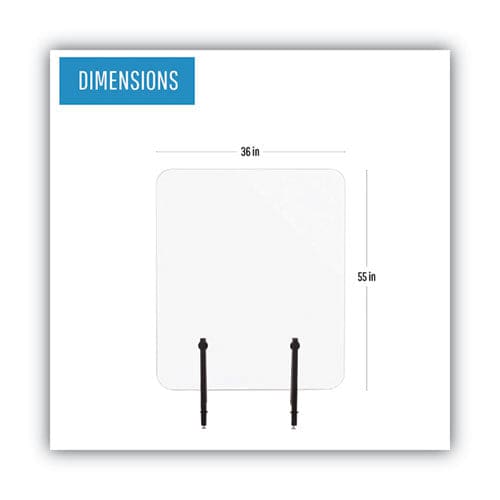 MasterVision Protector Series Frameless Glass Desktop Divider 55.1 X 0.16 X 35.4 Clear/aluminum - Furniture - MasterVision®