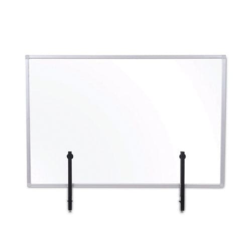 MasterVision Protector Series Glass Aluminum Desktop Divider 40.9 X 0.16 X 27.6 Clear - Furniture - MasterVision®