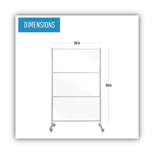 MasterVision Protector Series Mobile Glass Panel Divider 49 X 22 X 69 Clear/aluminum - Furniture - MasterVision®