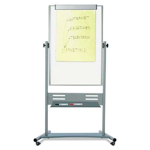 MasterVision Revolver Easel 35.4 X 47.2 80 Tall Easel Vertical Orientation White Surface Silver Aluminum Frame - School Supplies -