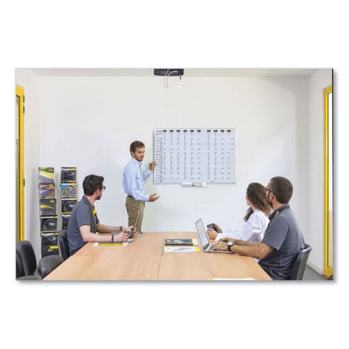 MasterVision Ruled Magnetic Steel Dry Erase Planning Board 48 X 36 White Surface Silver Aluminum Frame - School Supplies - MasterVision®