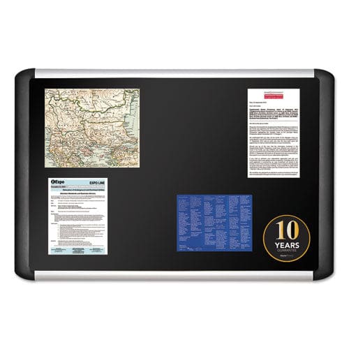 MasterVision Soft-touch Bulletin Board 96 X 48 Black Fabric Surface Aluminum/black Aluminum Frame - School Supplies - MasterVision®