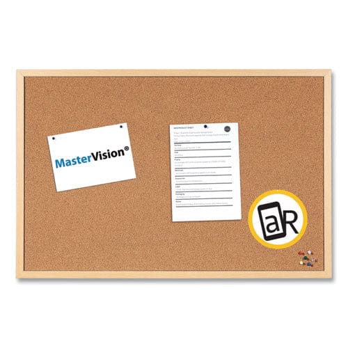 MasterVision Value Cork Bulletin Board With Oak Frame 24 X 36 Natural Surface Oak Oak Frame - School Supplies - MasterVision®