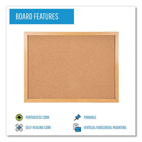 MasterVision Value Cork Bulletin Board With Oak Frame 36 X 48 Natural Surface Oak Oak Frame - School Supplies - MasterVision®