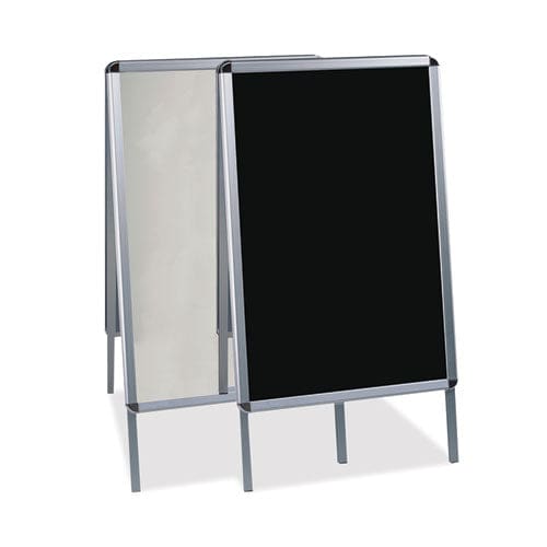 MasterVision Wet Erase Board Double Sided 23 X 33 42 Tall Black Surface Silver Aluminum Frame - School Supplies - MasterVision®