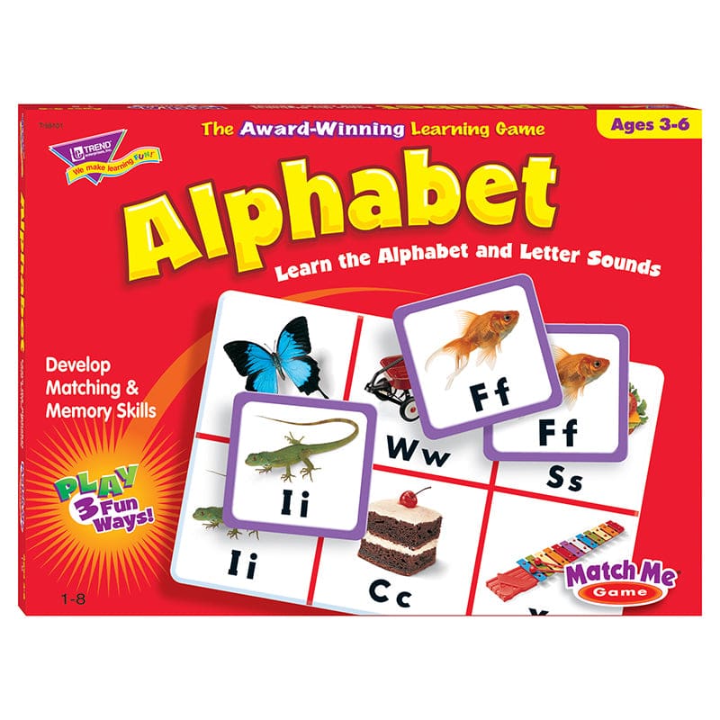 Match Me Game Alphabet Ages 3 & Up 1-8 Players (Pack of 2) - Card Games - Trend Enterprises Inc.
