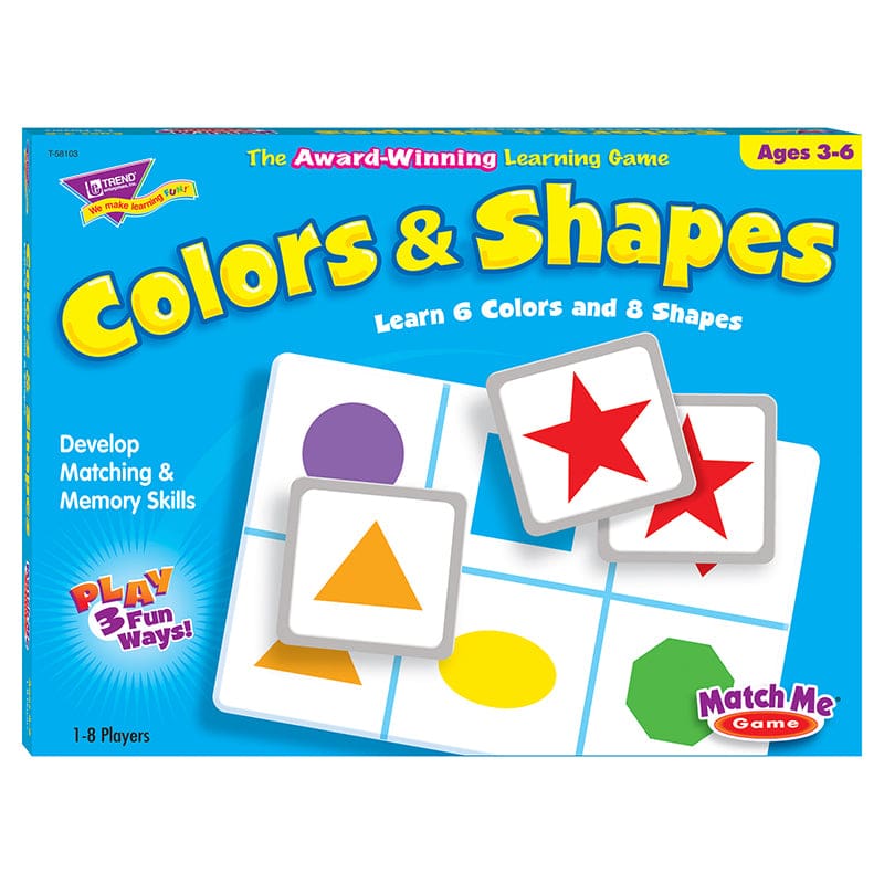 Match Me Game Colors & Shapes Ages 3 & Up 1-8 Players (Pack of 2) - Games - Trend Enterprises Inc.