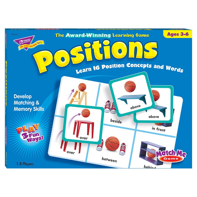 Match Me Game Positions Ages 3 & Up 1-8 Players (Pack of 2) - Games - Trend Enterprises Inc.