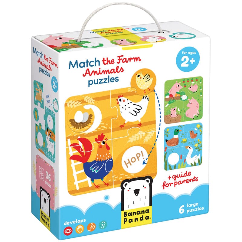 Match The Farm Animals Puzzles 6/St (Pack of 2) - Puzzles - Banana Panda