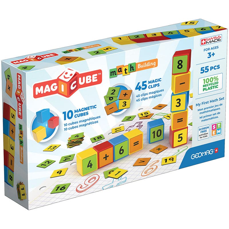 Math Building Set Recycled 55 Pcs Magicube - Math - Geomagworld Usa Inc