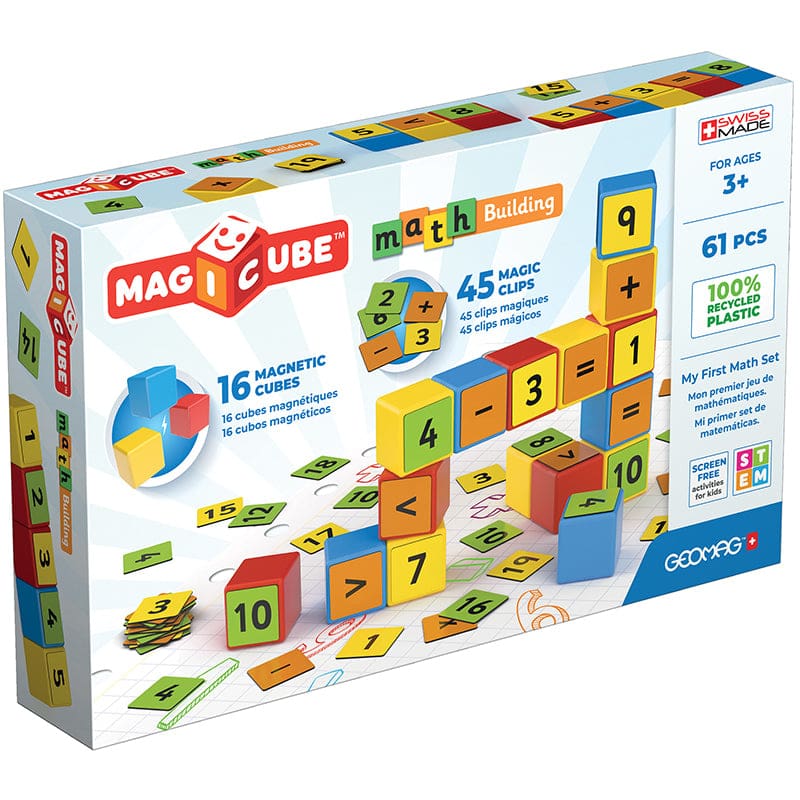 Math Building Set Recycled 61 Pcs Magicube - Math - Geomagworld Usa Inc
