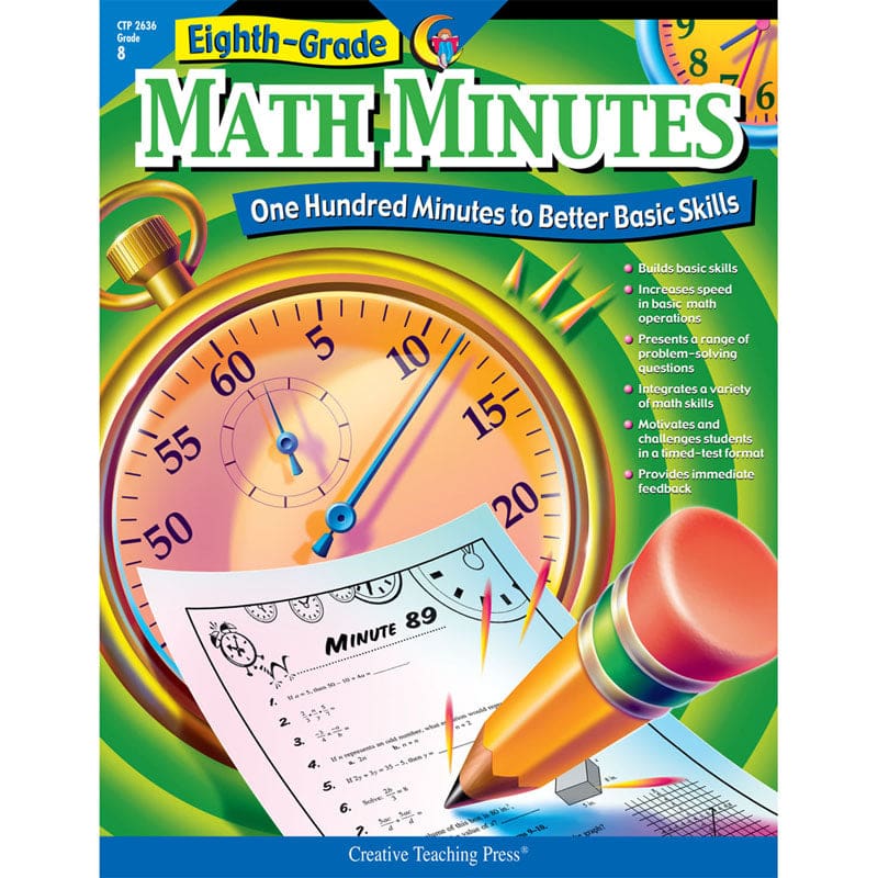 Math Minutes - 8Th Gr (Pack of 2) - Activity Books - Creative Teaching Press