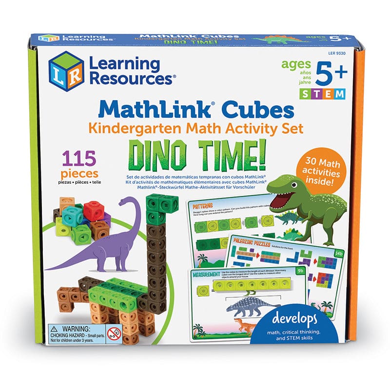 Mathlink Cubes Kindrgartn Dino Time Math Activity Set - Unifix - Learning Resources