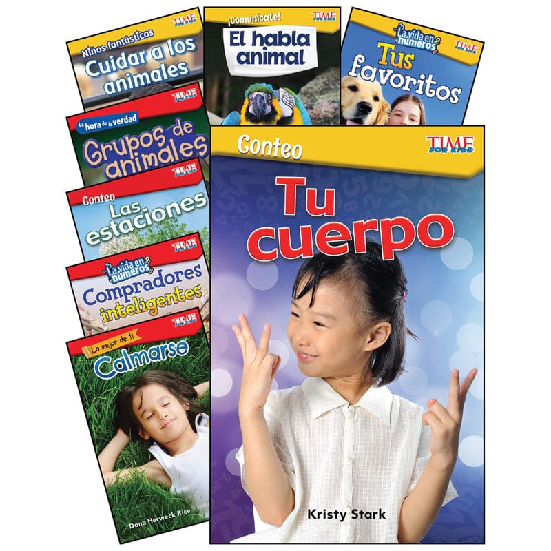 Math/Science Spanish Gr K-1 8 Book Set Time For Kids - Cross-Curriculum Resources - Shell Education