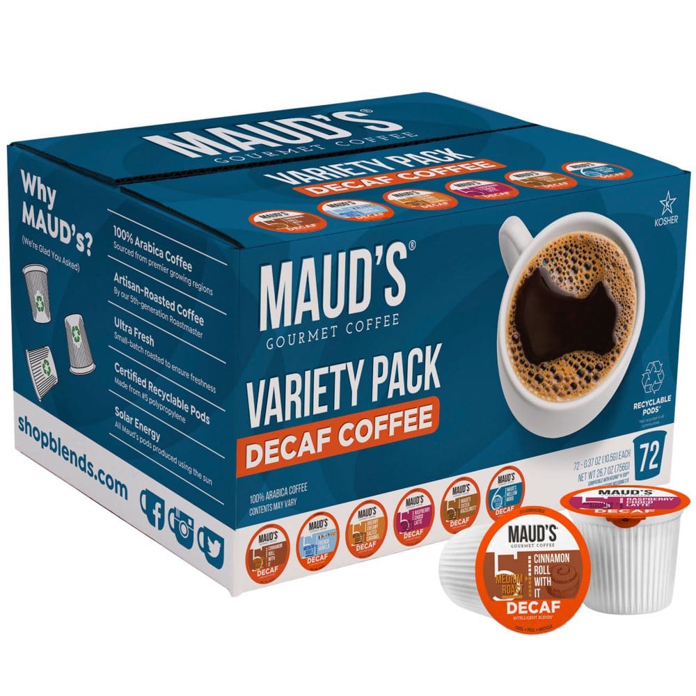 Maud’s Decaf Flavored Coffee K-Cup Variety Pack (72 ct.) - Coffee Tea & Cocoa - Maud’s Decaf