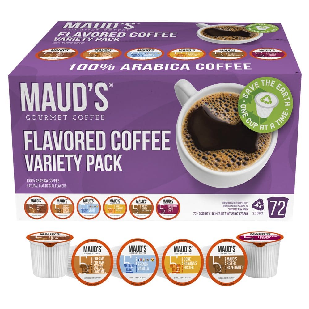 Maud’s Gourmet 100% Arabica Flavored Coffee Variety Pack (72 ct.) - Coffee Tea & Cocoa - Maud’s Gourmet