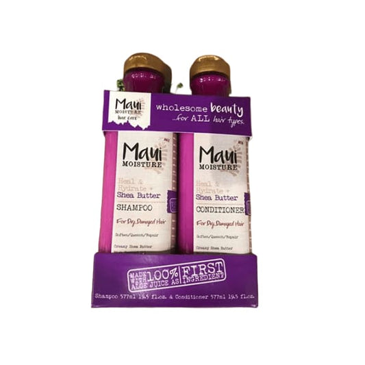 Maui Moisture Heal & Hydrate Shea Butter Shampoo & Conditioner Set 19.5 Ounce - ShelHealth.Com
