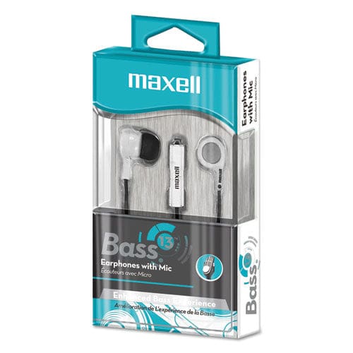 Maxell B-13 Bass Earbuds With Microphone 52 Cord White - Technology - Maxell®