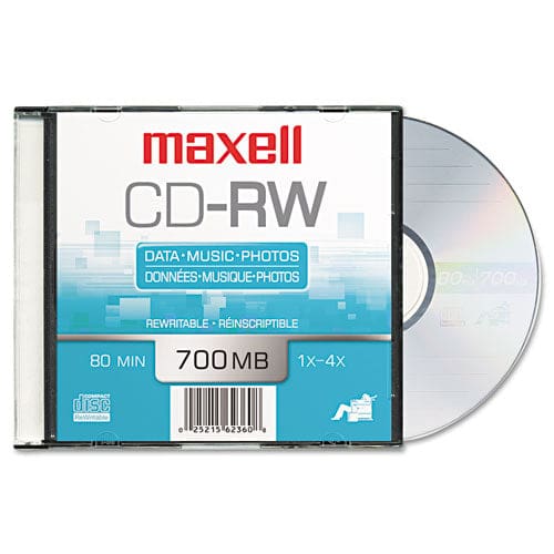 Maxell Cd-rw Rewritable Disc 700 Mb/80 Min 4x Jewel Case Silver 10/pack - Technology - Maxell®