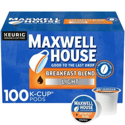 Maxwell House Breakfast Blend Light Roast K-Cup Coffee Pods (100 ct.) - Maxwell
