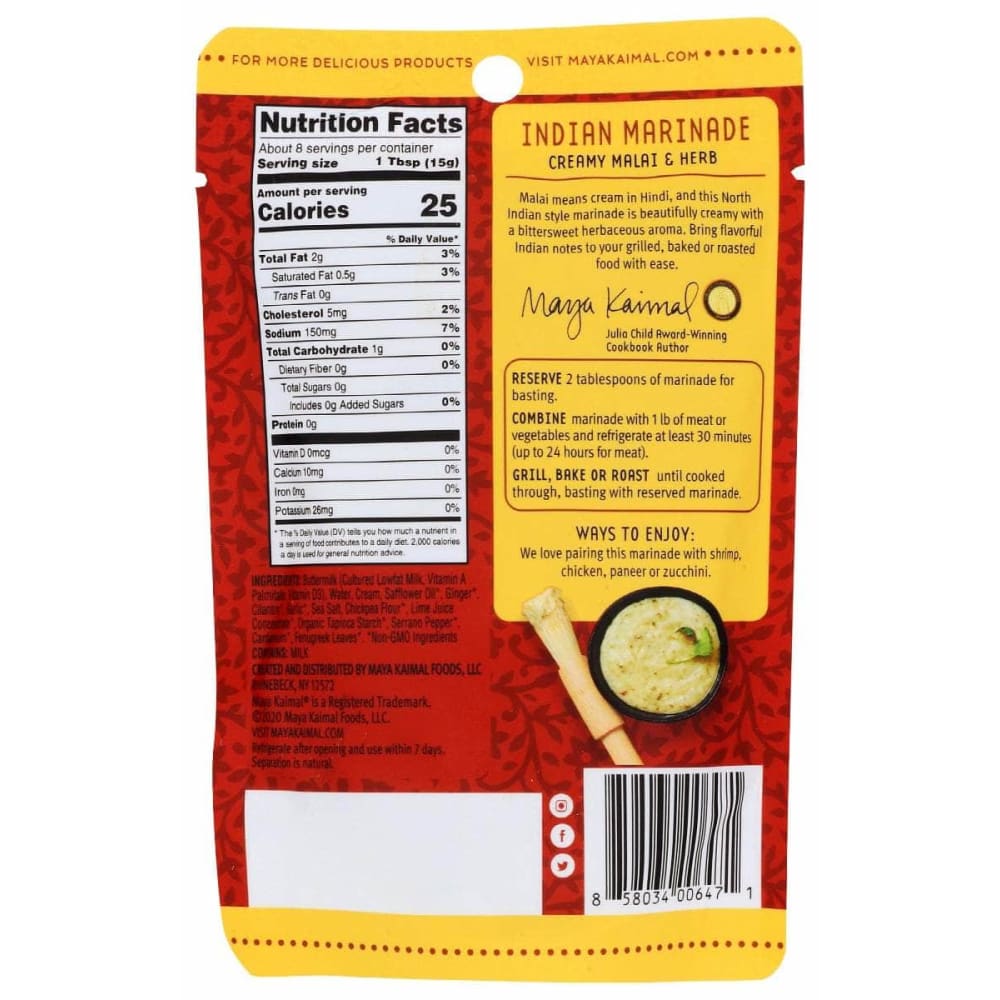 MAYA KAIMAL Maya Kaimal Marinade Creamy Malai Herb, 4 Oz