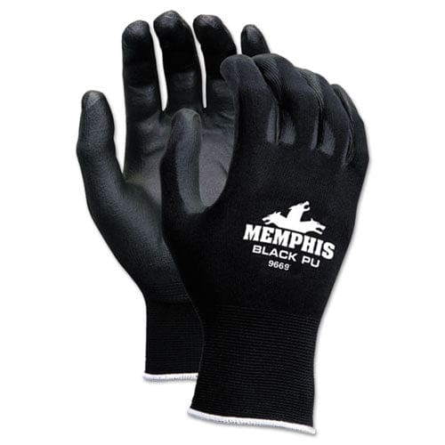 MCR Safety Economy Pu Coated Work Gloves Black Large Dozen - Janitorial & Sanitation - MCR™ Safety