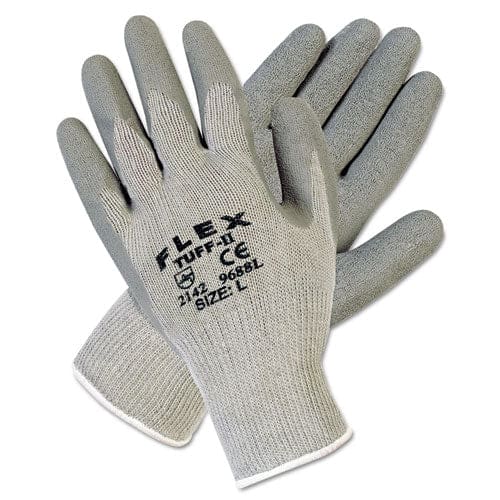 MCR Safety Flextuff Latex Dipped Gloves Gray Large 12 Pairs - Janitorial & Sanitation - MCR™ Safety