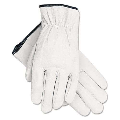 MCR Safety Grain Goatskin Driver Gloves White Large 12 Pairs - Janitorial & Sanitation - MCR™ Safety