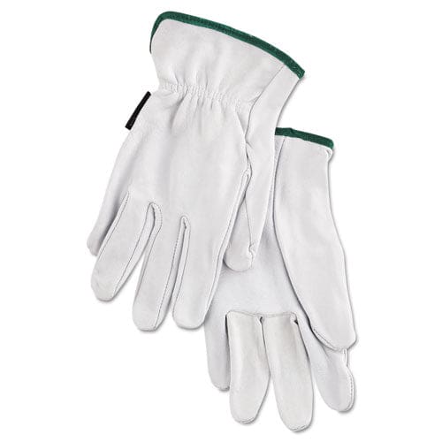 MCR Safety Grain Goatskin Driver Gloves White Medium 12 Pairs - Janitorial & Sanitation - MCR™ Safety