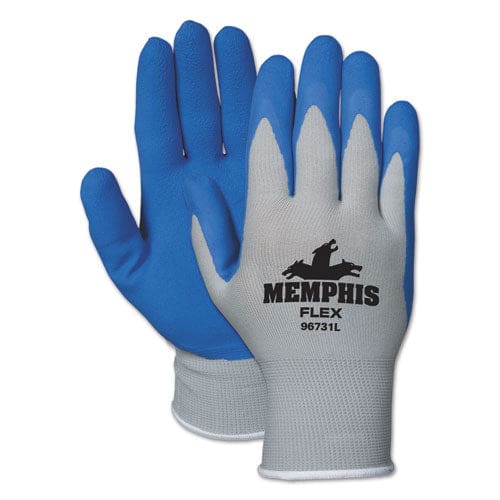 MCR Safety Memphis Flex Seamless Nylon Knit Gloves Large Blue/gray Pair - Janitorial & Sanitation - MCR™ Safety