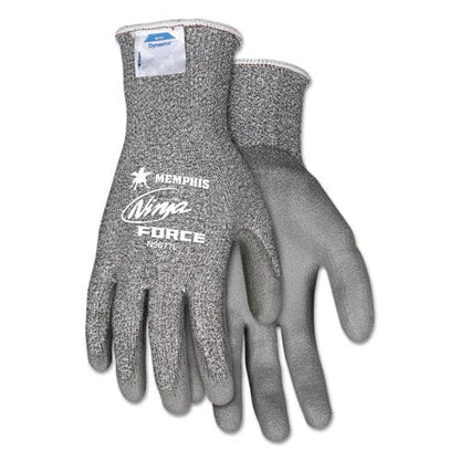 MCR Safety Ninja Force Polyurethane Coated Gloves Large Gray Pair - Janitorial & Sanitation - MCR™ Safety