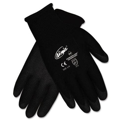 MCR Safety Ninja Hpt Pvc Coated Nylon Gloves Medium Black Pair - Janitorial & Sanitation - MCR™ Safety
