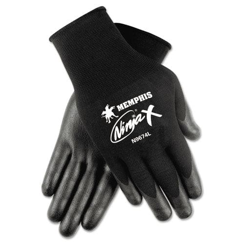 MCR Safety Ninja X Bi-polymer Coated Gloves Large Black Pair - Janitorial & Sanitation - MCR™ Safety