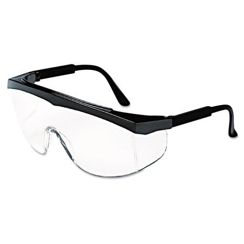 MCR Safety Stratos Safety Glasses Black Frame Clear Lens 12/box - Office - MCR™ Safety