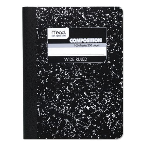 Mead Composition Book Wide/legal Rule Black Cover 9.75 X 7.5 100 Sheets - School Supplies - Mead®