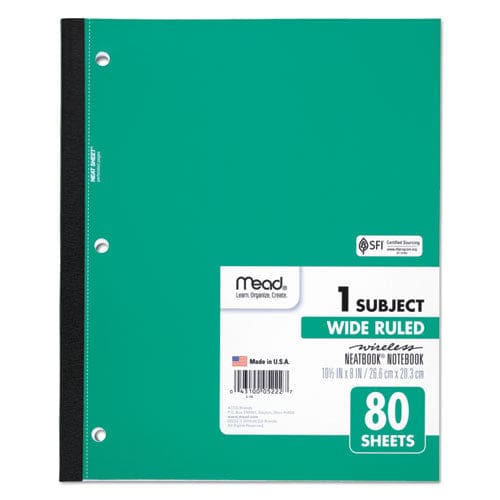 Mead Wireless Neatbook Notebook 1 Subject Wide/legal Rule Randomly Assorted Covers 10.5 X 8 80 Sheets - School Supplies - Mead®