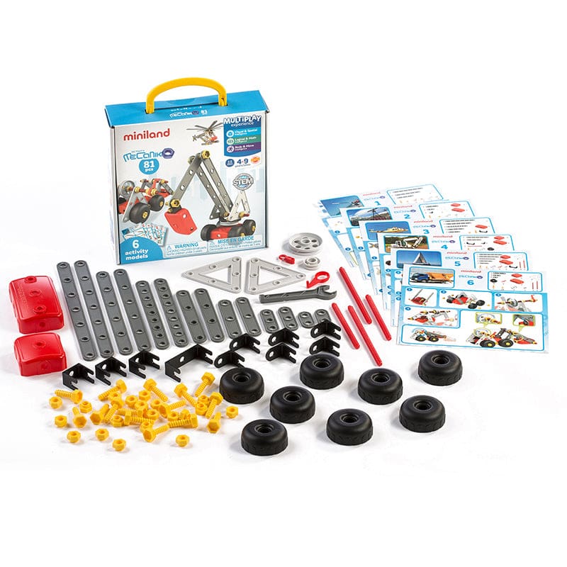 Mecaniko 81-Piece Set - Blocks & Construction Play - Miniland Educational Corporation
