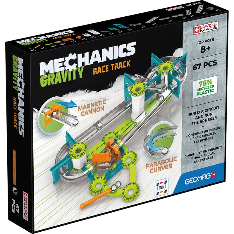 Mechanics Gravity Race Track 67Pcs Recycled - Blocks & Construction Play - Geomagworld Usa Inc