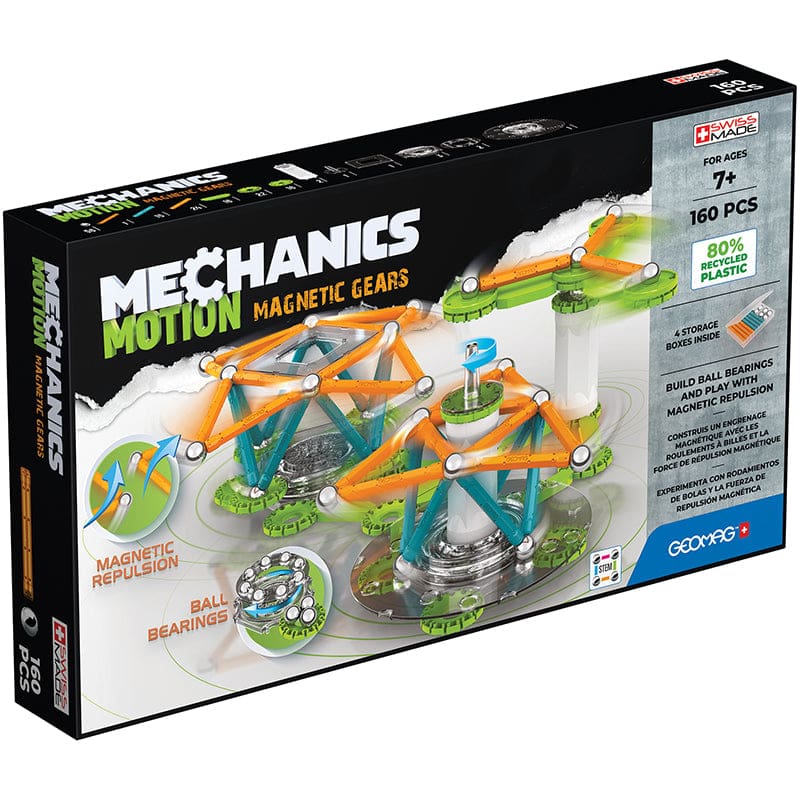 Mechanics Magnetic Gears 160 Pcs Recycled - Blocks & Construction Play - Geomagworld Usa Inc